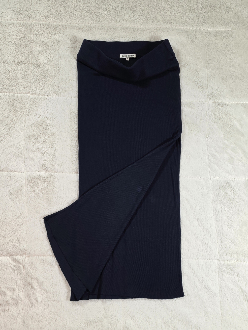 Cotton Citizen Navy Fold-Over Waist Midi Skirt(BCTZ1-07)